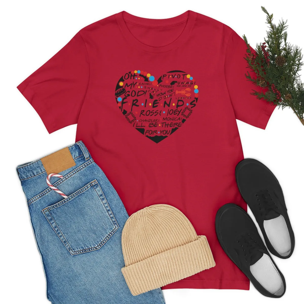 Friends Heart-Unisex Jersey Short Sleeve Tee