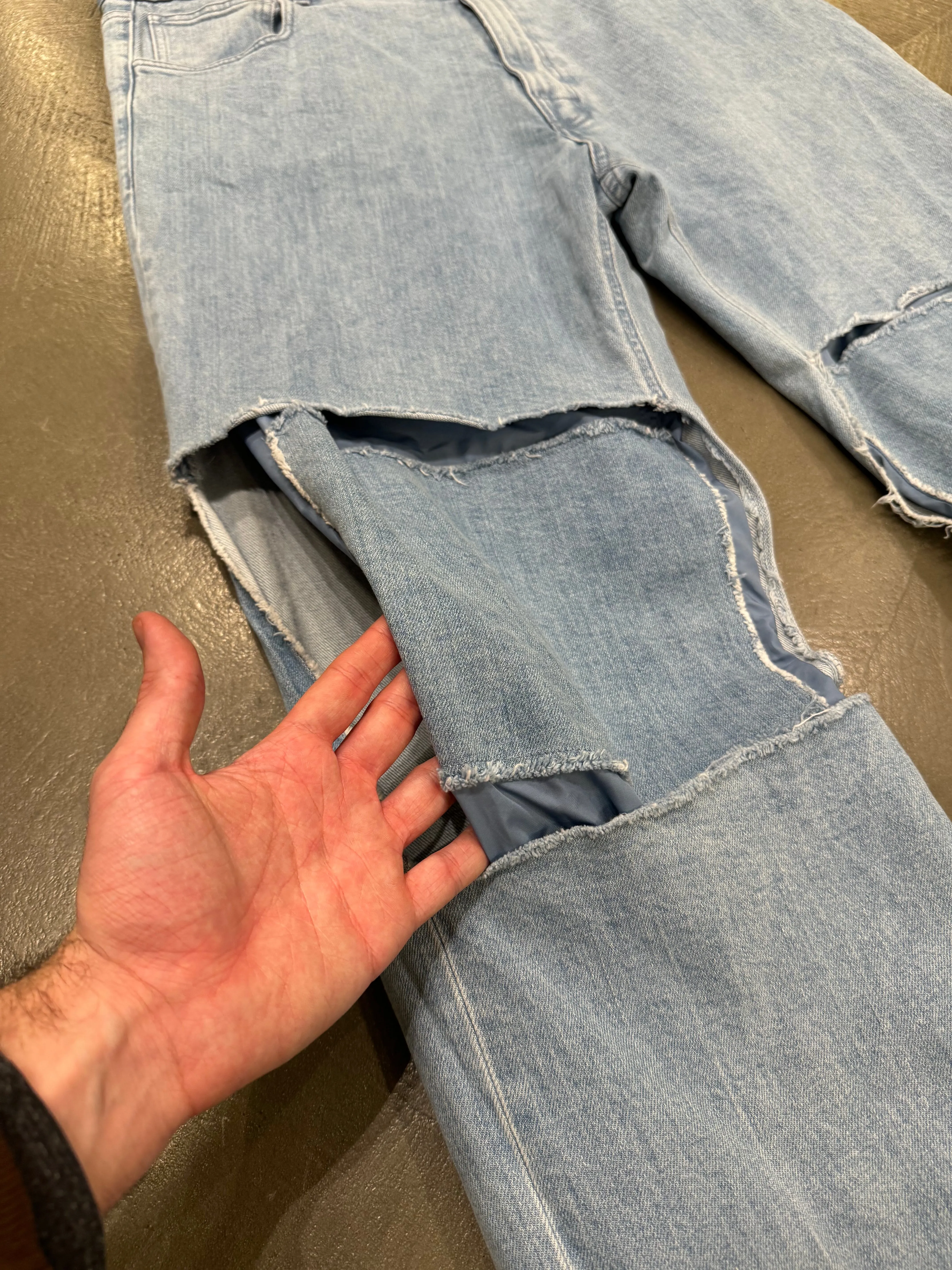 F/W 2020-2021 Raf Simons cut-out baggy jeans
