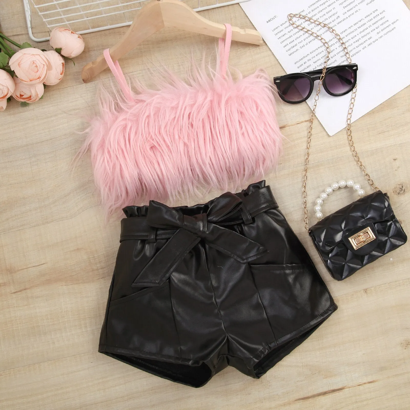 Gaga Crop Top Shorts Set