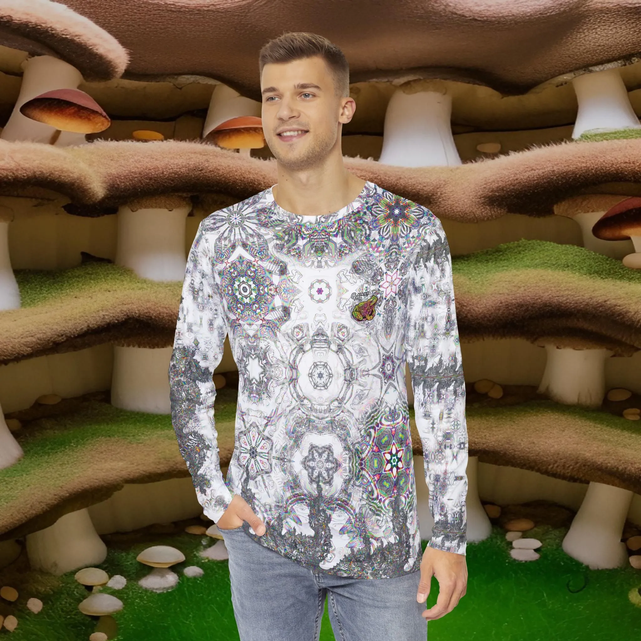 Galaxy Frog River Plate FC Fractal Cymatics Long Sleeve Shirt (AOP)
