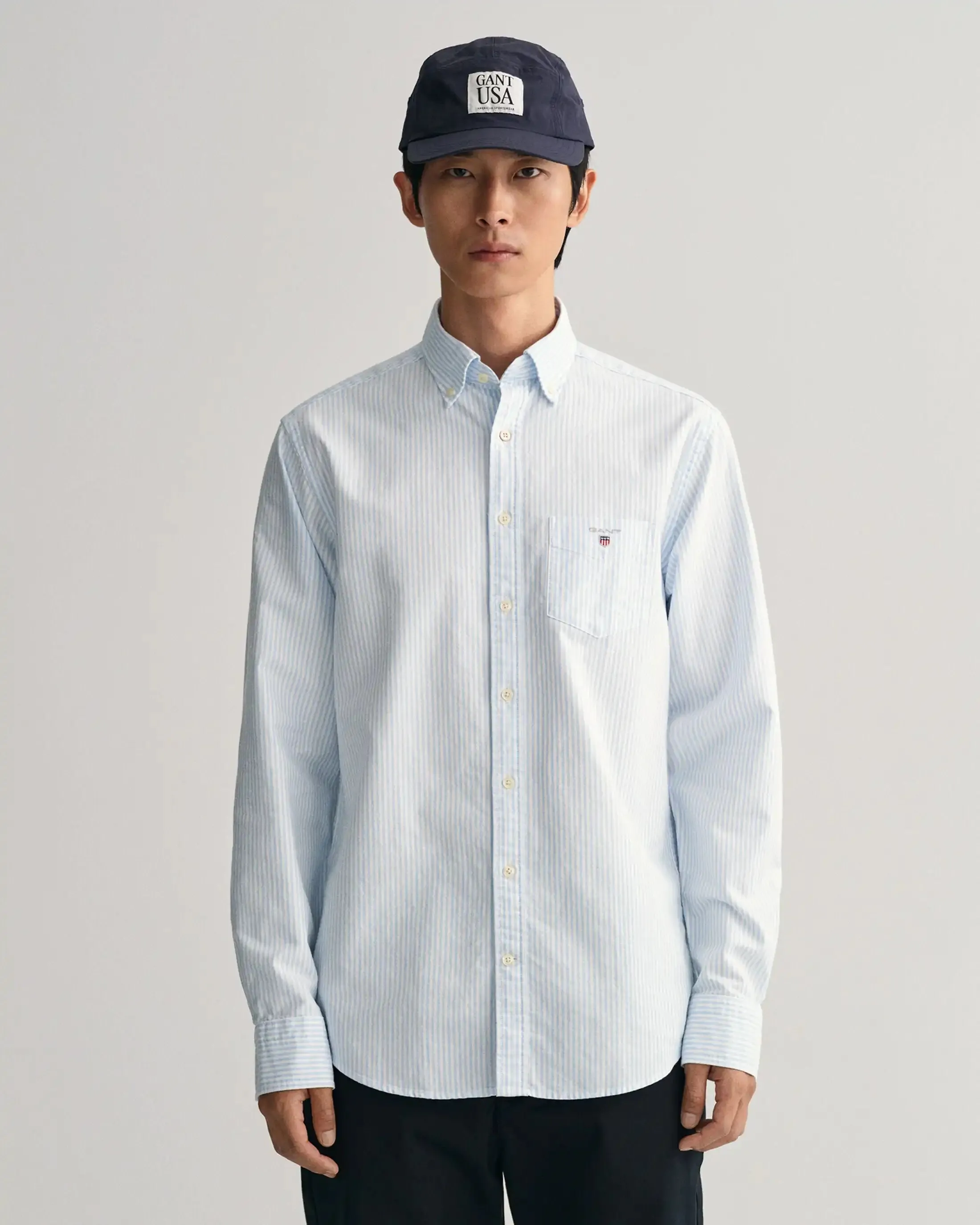 GANT Men's Shirt Regular Oxford Banker Light Blue