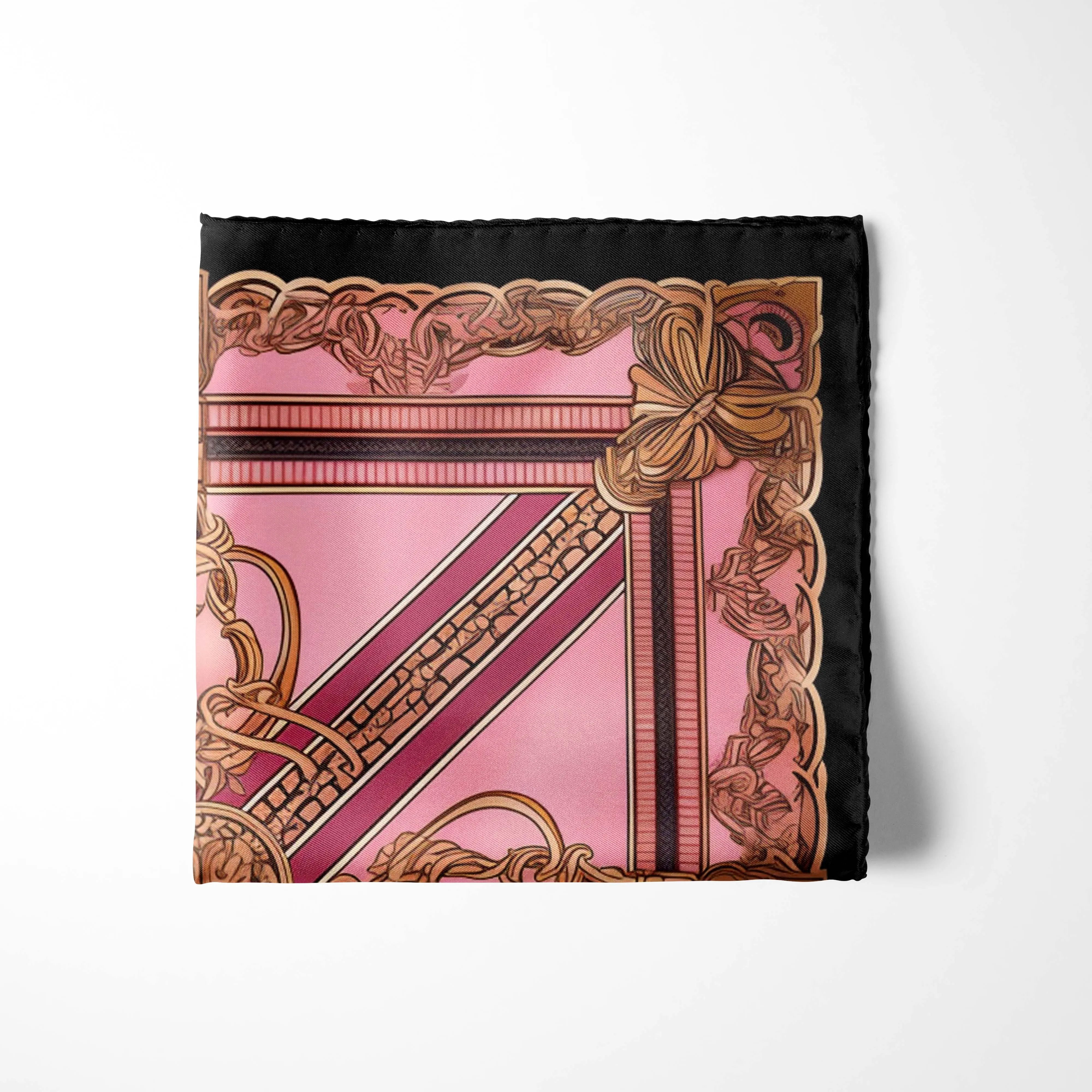 GEOMATRIC PATTERN SILK POCKET SQUARE