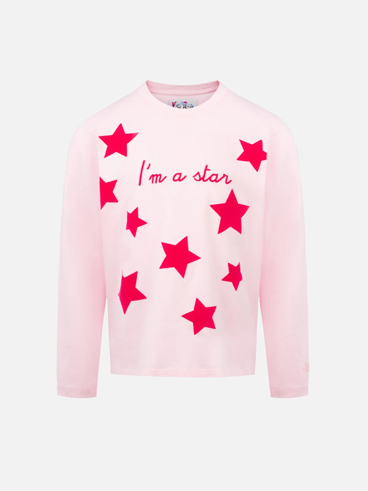 Girl pink long-sleeve t-shirt Penny with I'm a star embroidery