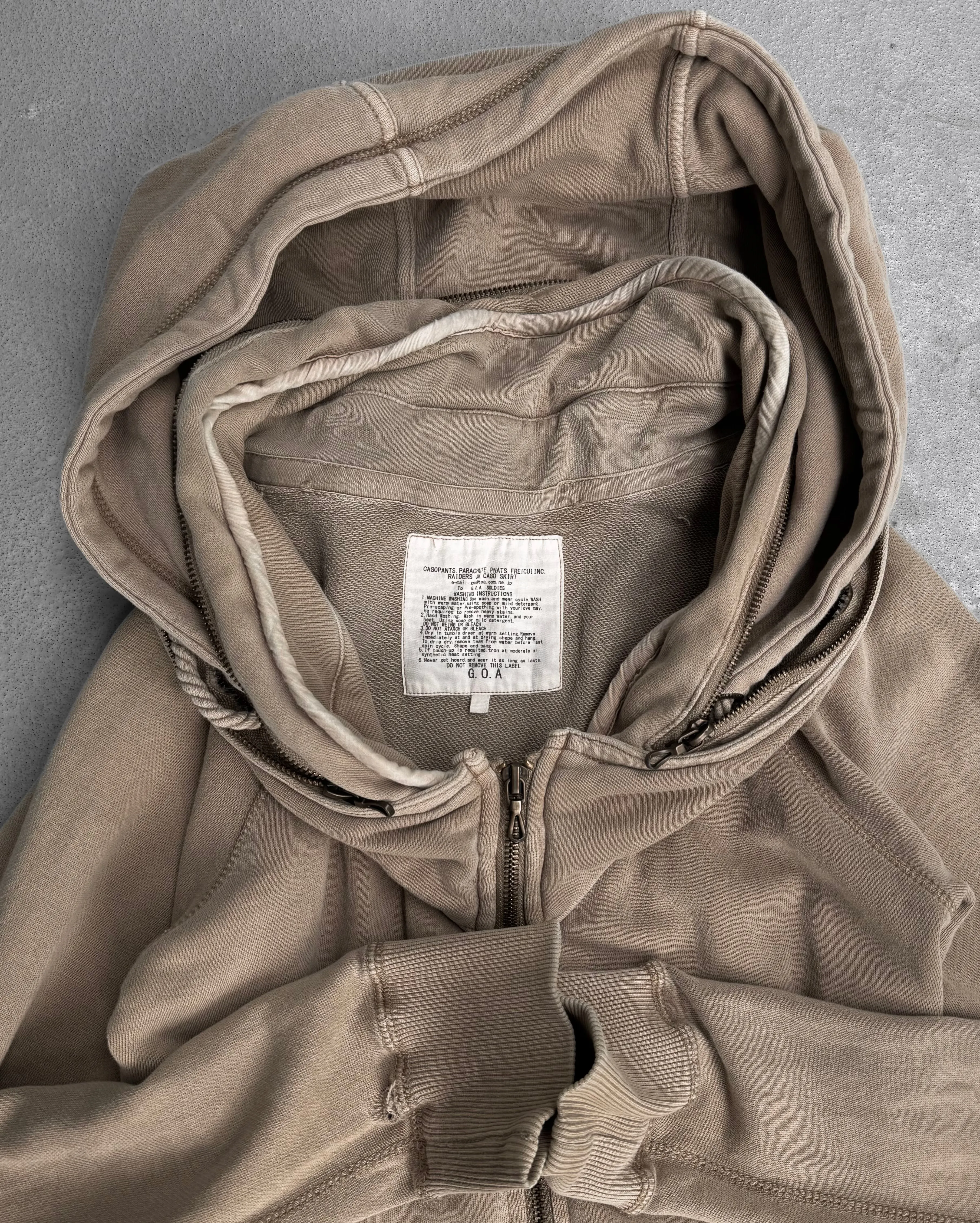 G.O.A Early 00s Bono Hooded Military Zip-up Jacket