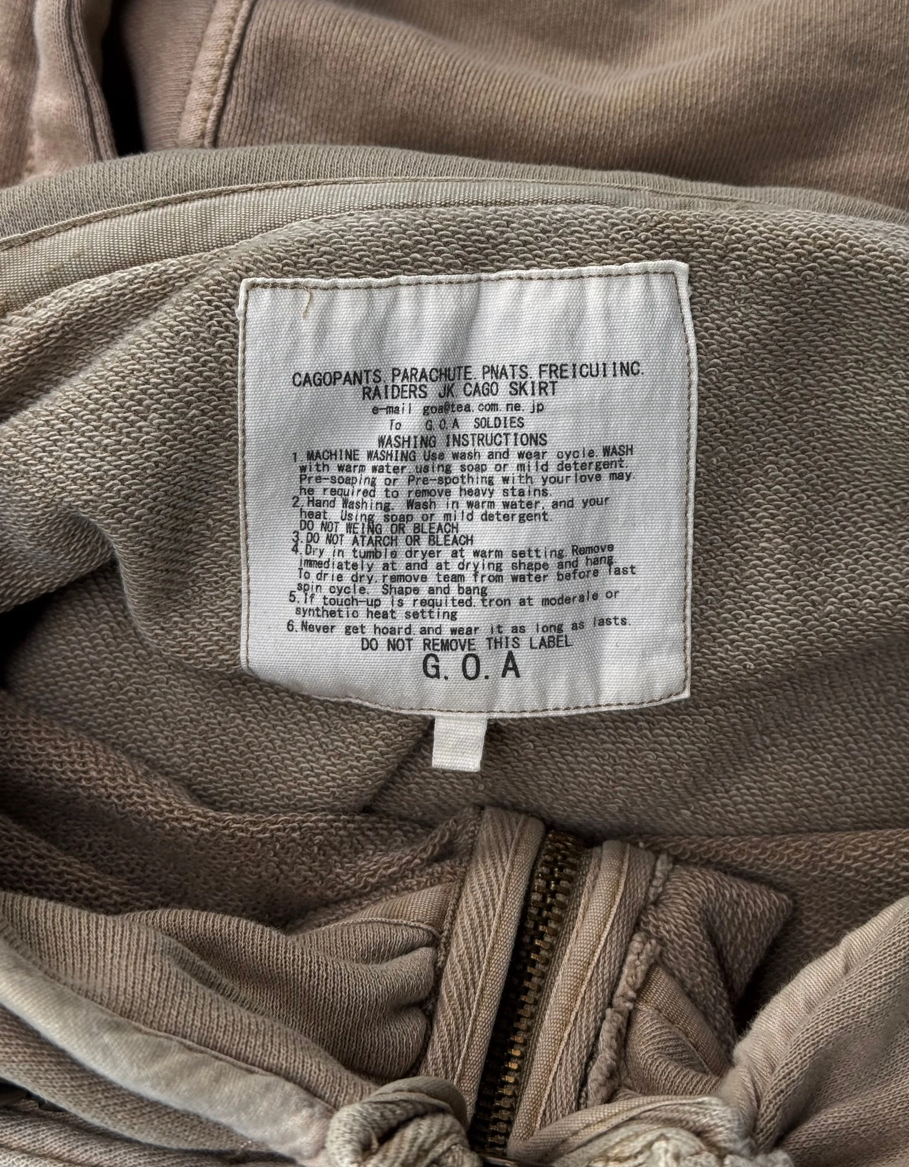 G.O.A Early 00s Bono Hooded Military Zip-up Jacket