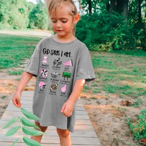God Says I Am Cheer Shirt/ Comfort Colors/ Youth and Adult Sizing