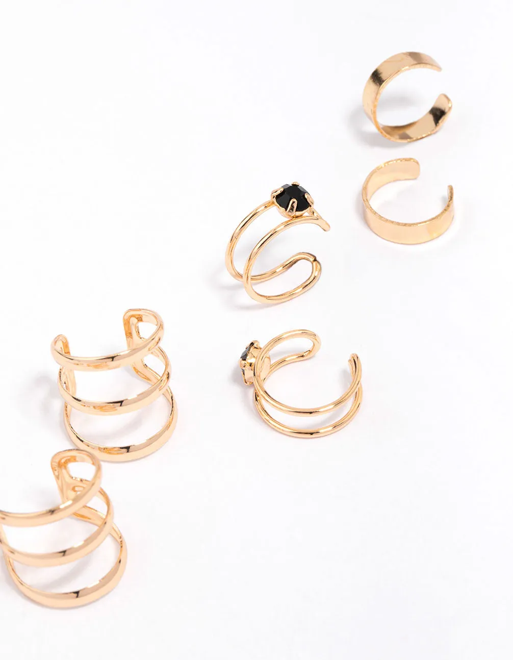 Gold Plated Marquise Stone Ear Cuff 8-Pack