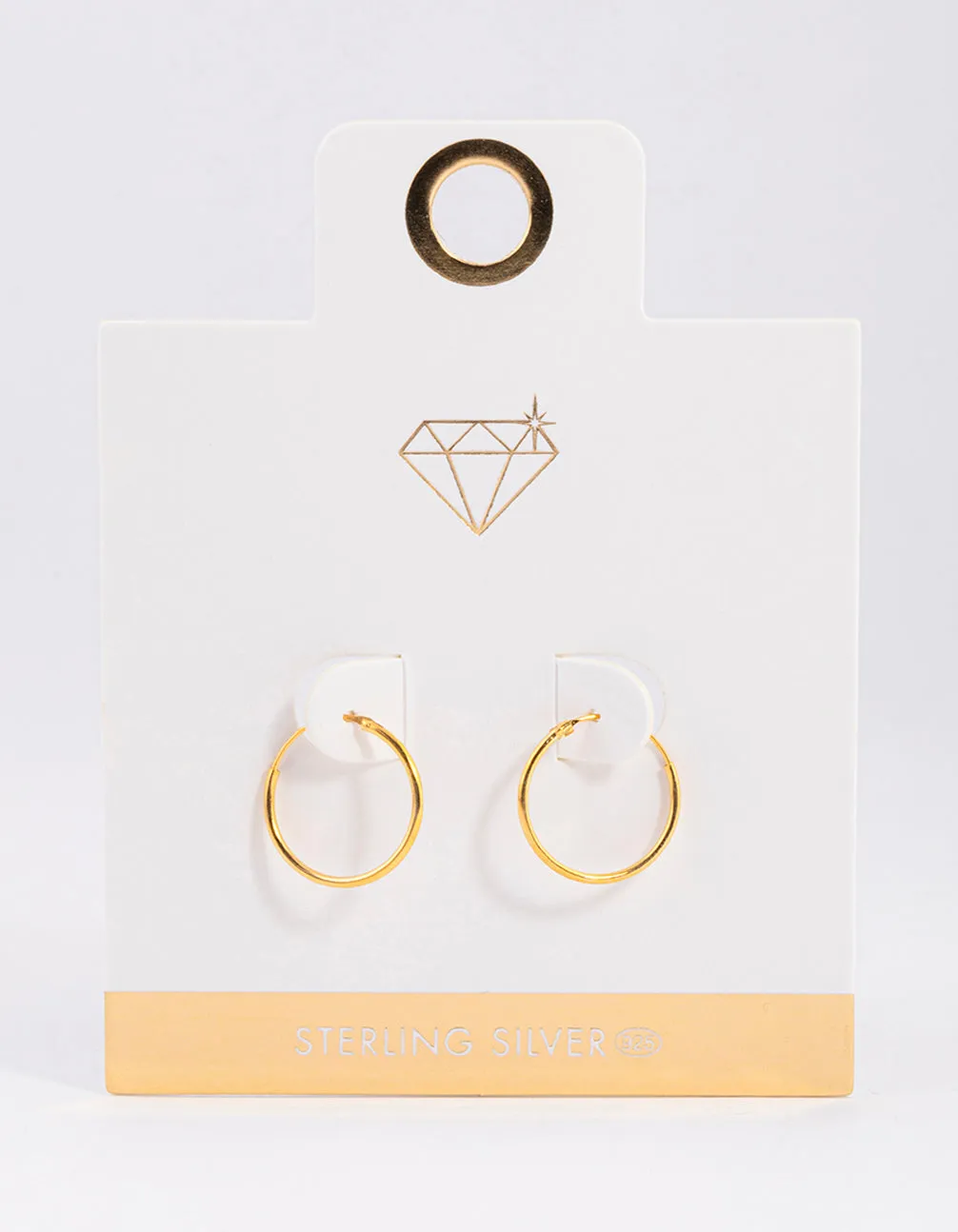Gold Plated Sterling Silver Hoop Earrings 16mm