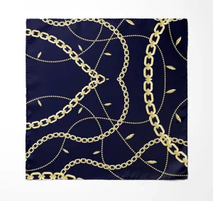 GOLDEN CHAIN LOOP SILK POCKET SQUARE