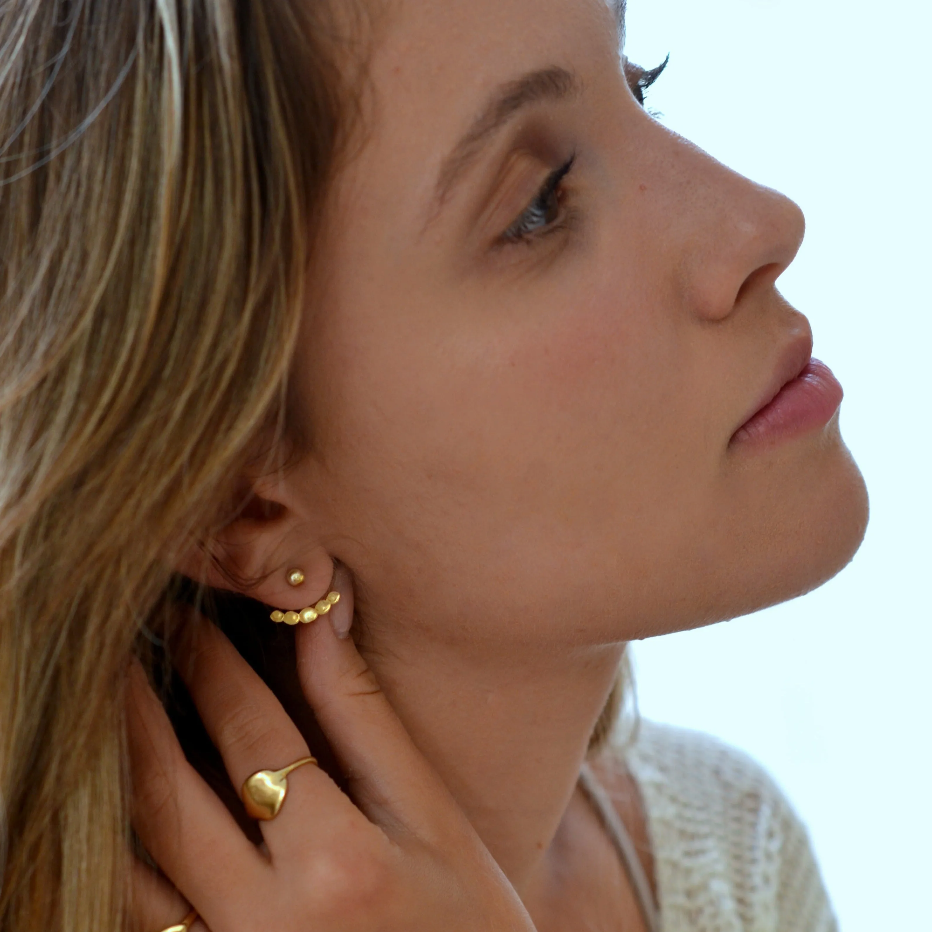 Golden Grace: Versatile Ear Jacket Earrings