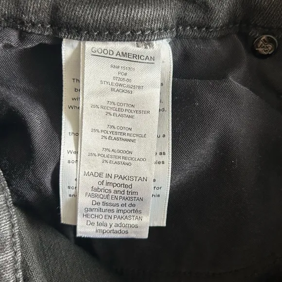 Good American Size 15 Black 263 Good Legs Skinny Jeans