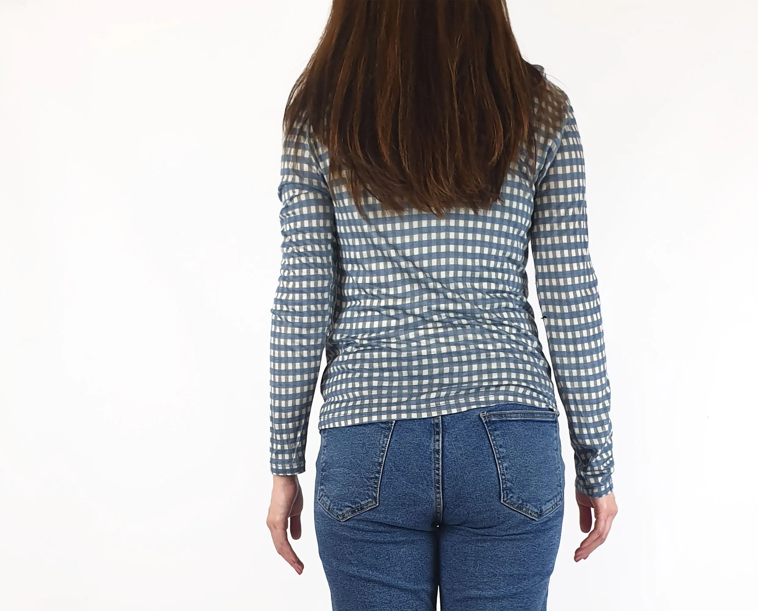 Gorman blue and green check long sleeve rollneck top size 10