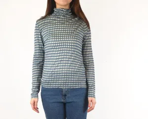 Gorman blue and green check long sleeve rollneck top size 10
