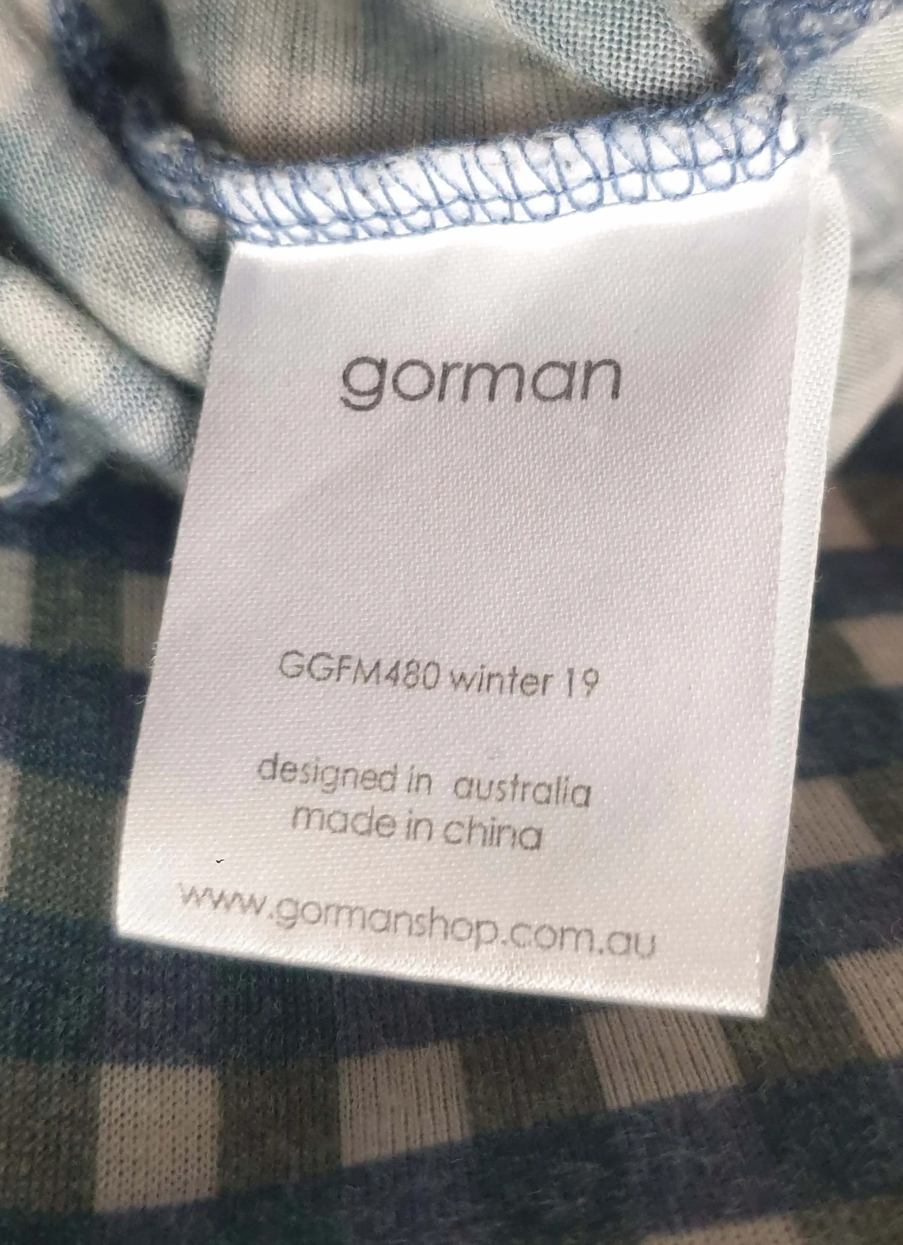 Gorman blue and green check long sleeve rollneck top size 10