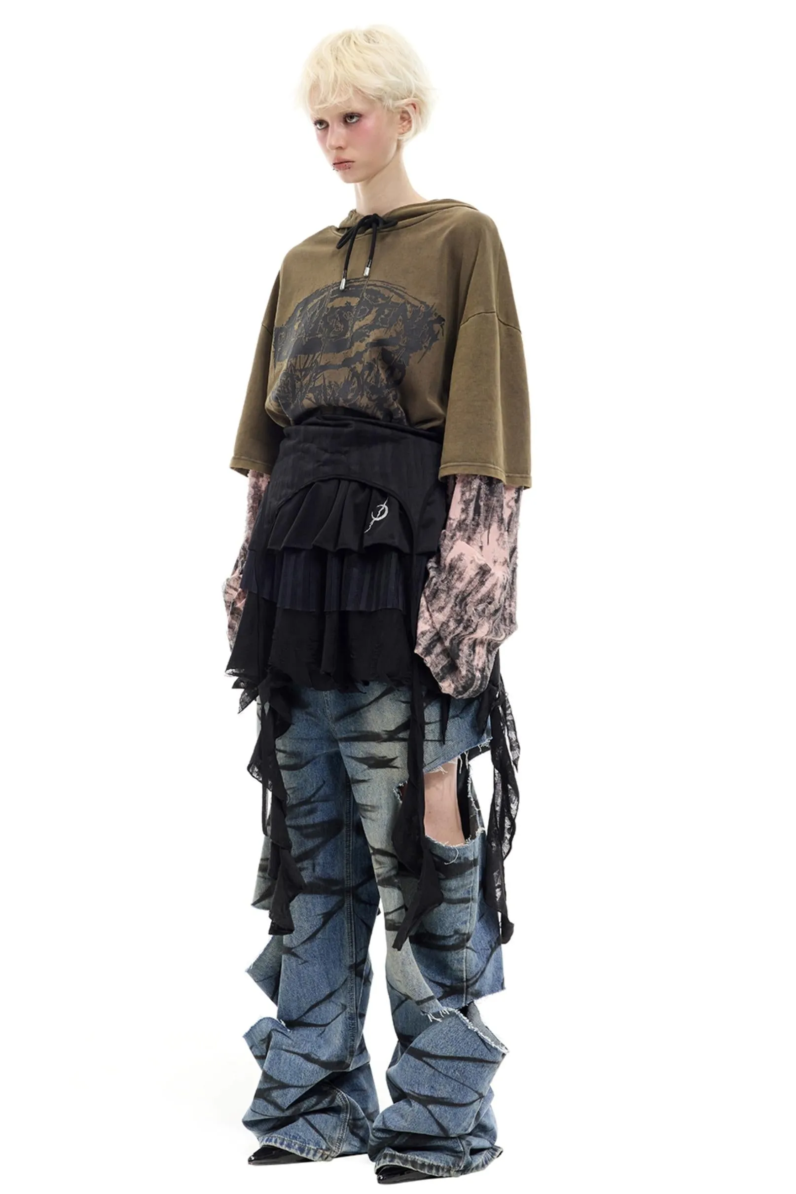 Graffiti Layered Jeans