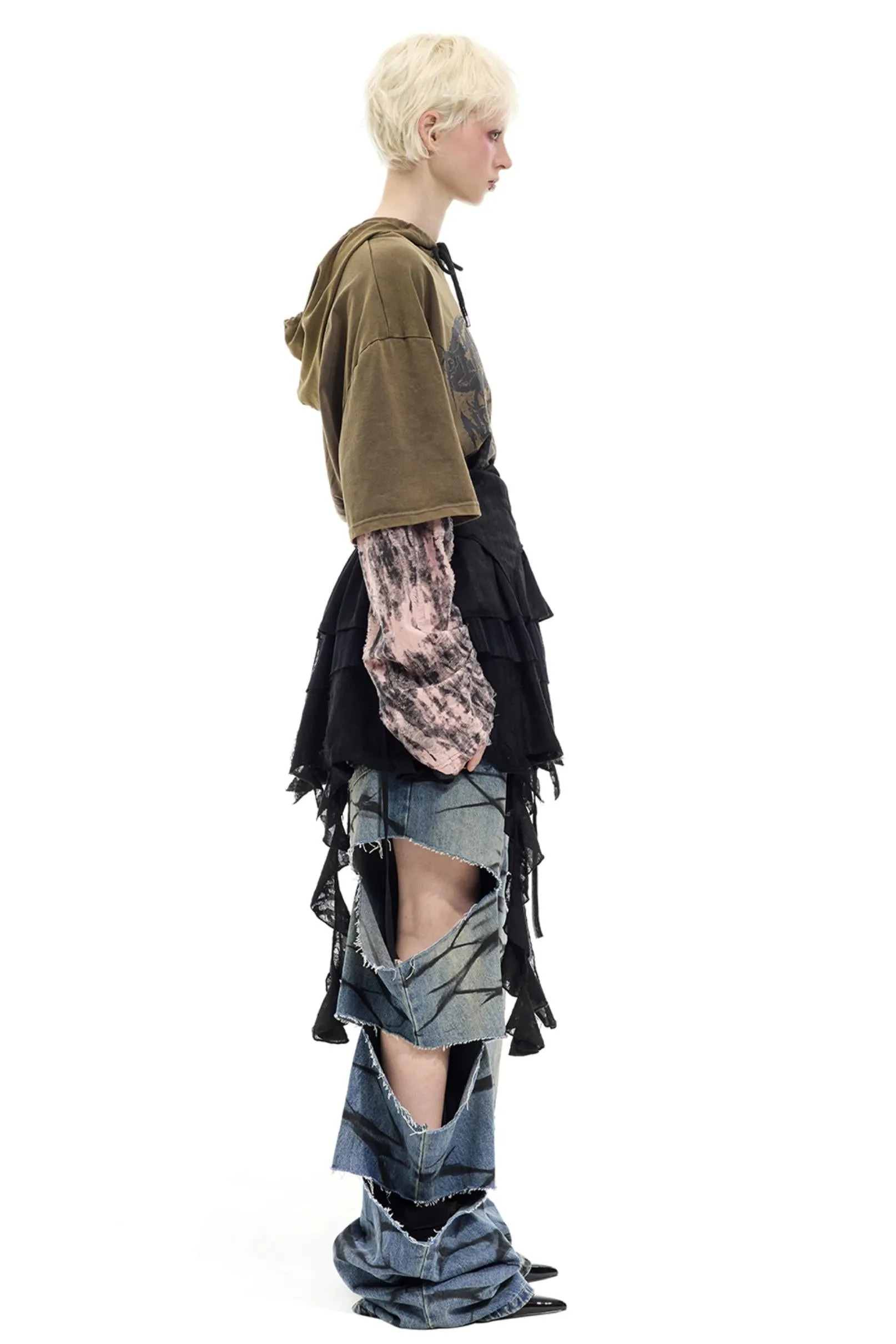 Graffiti Layered Jeans