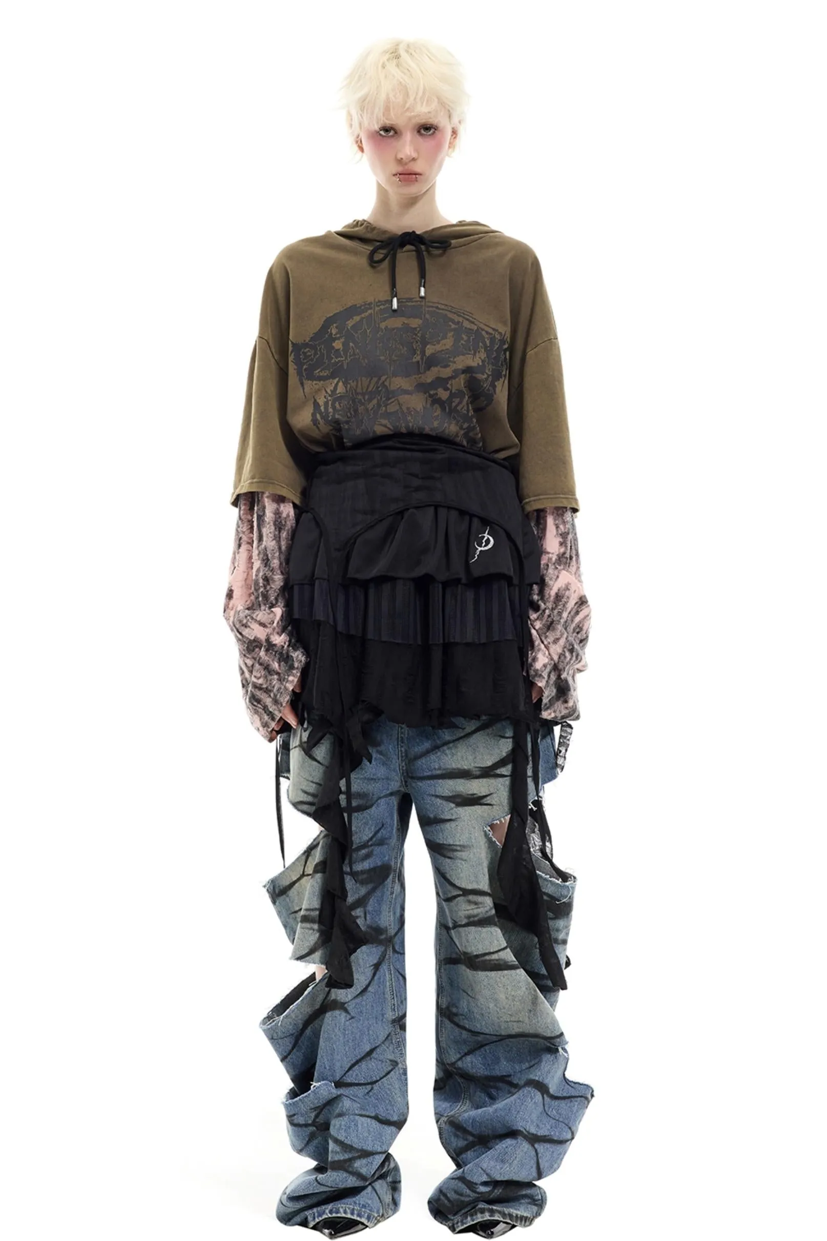 Graffiti Layered Jeans