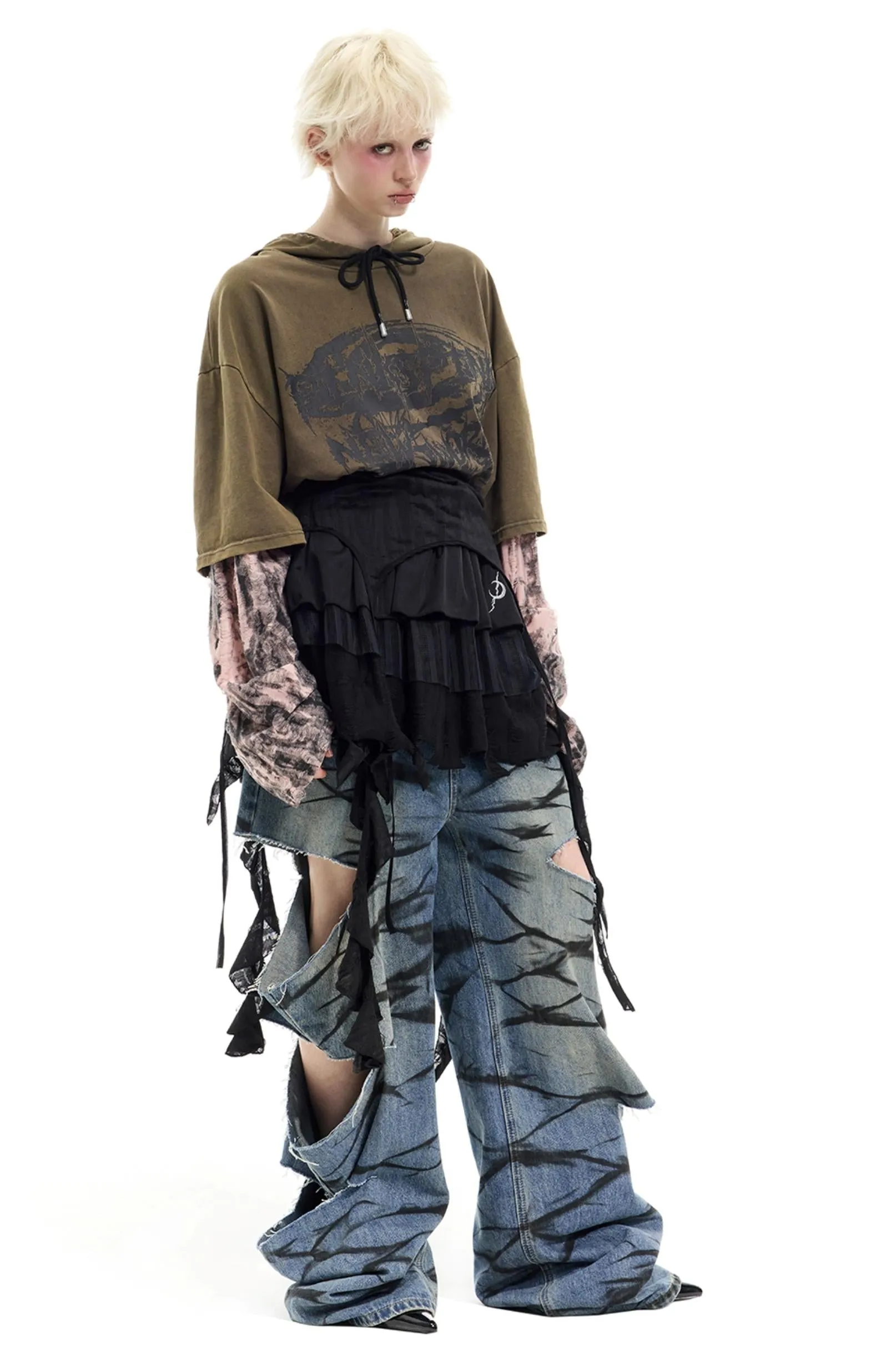 Graffiti Layered Jeans