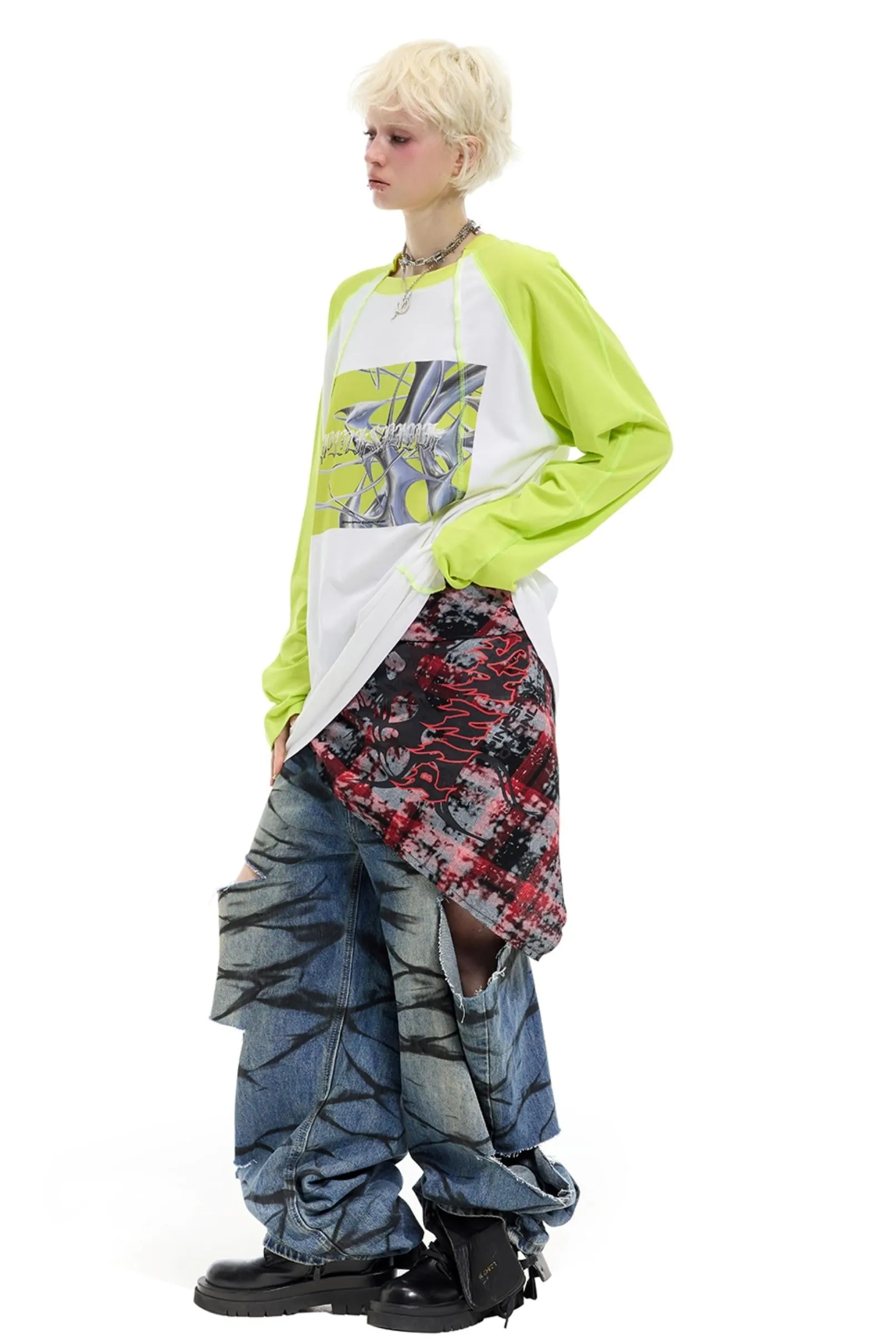 Graffiti Layered Jeans