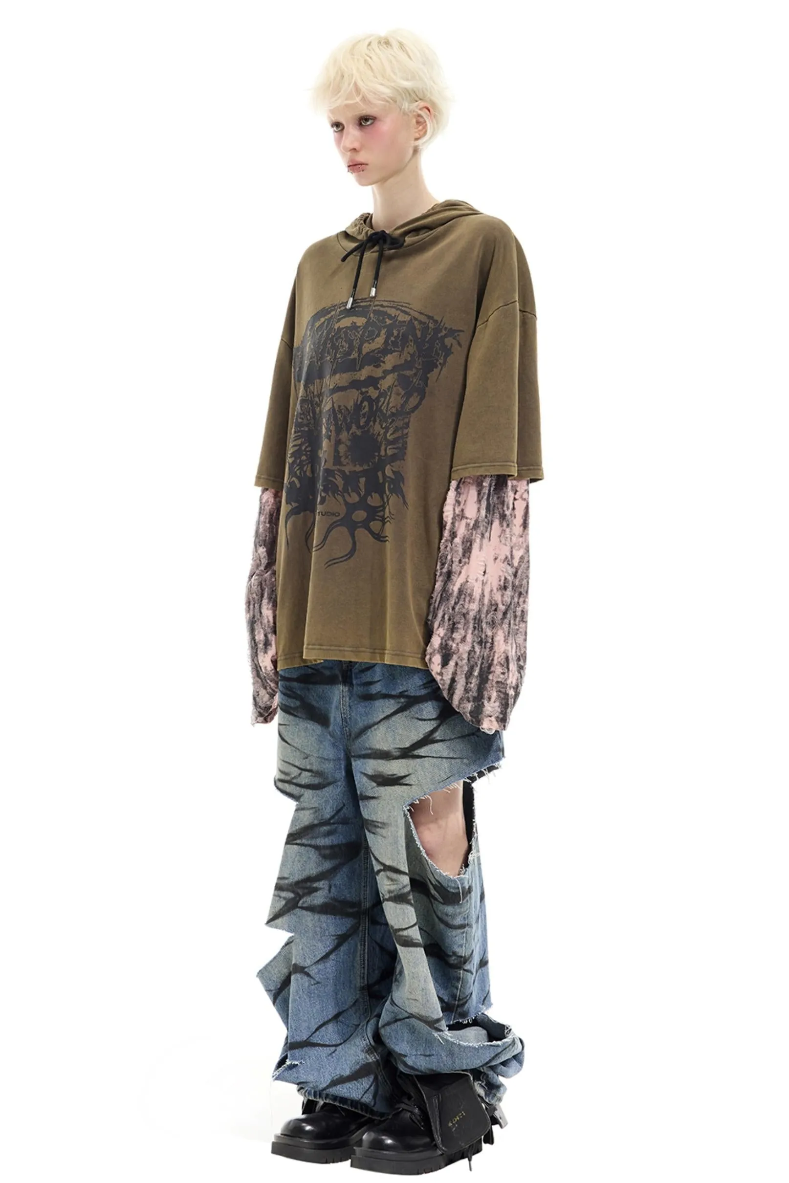 Graffiti Layered Jeans