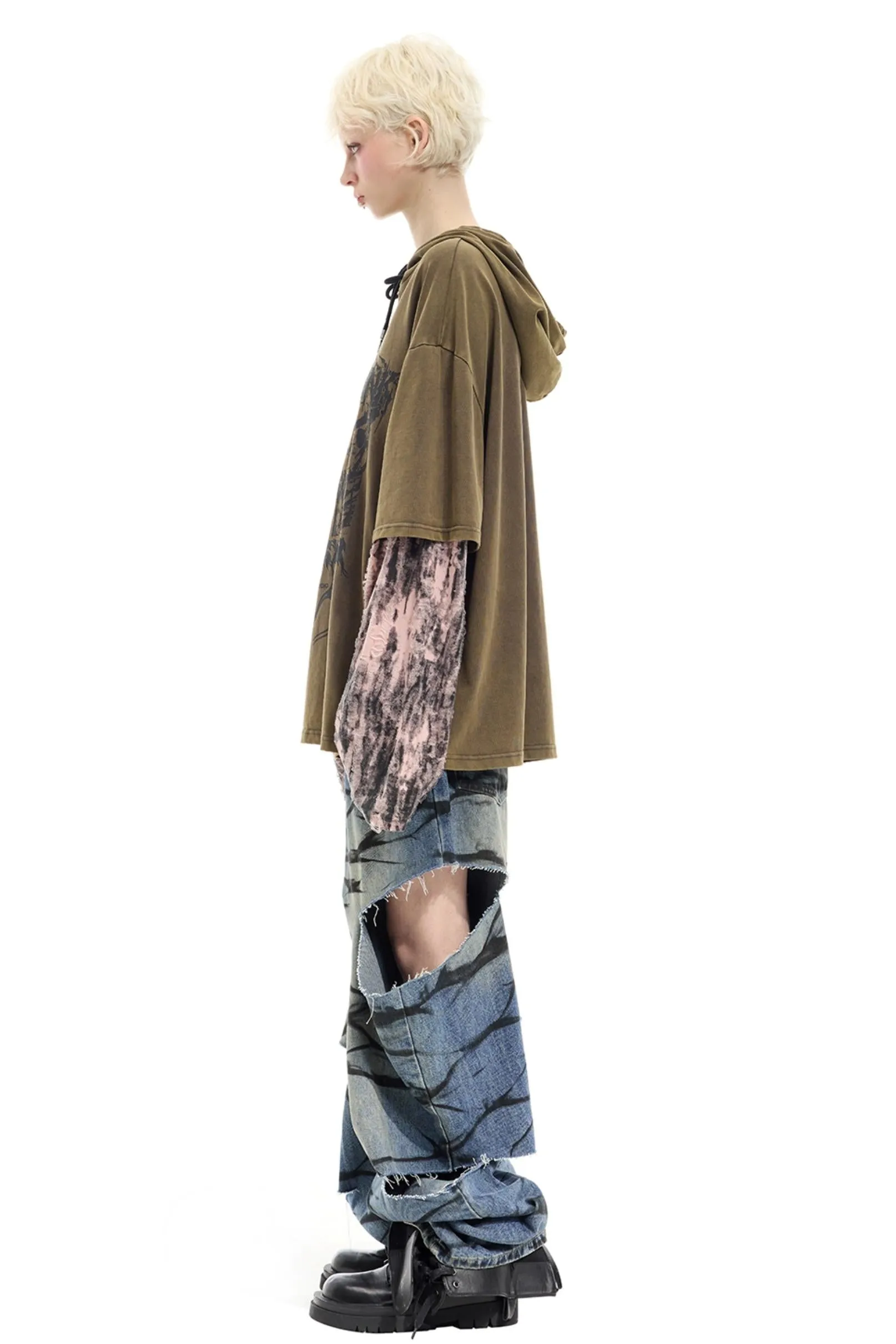 Graffiti Layered Jeans