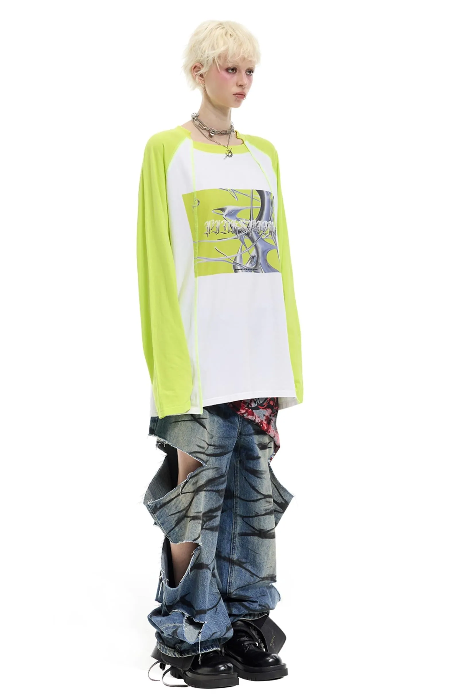Graffiti Layered Jeans