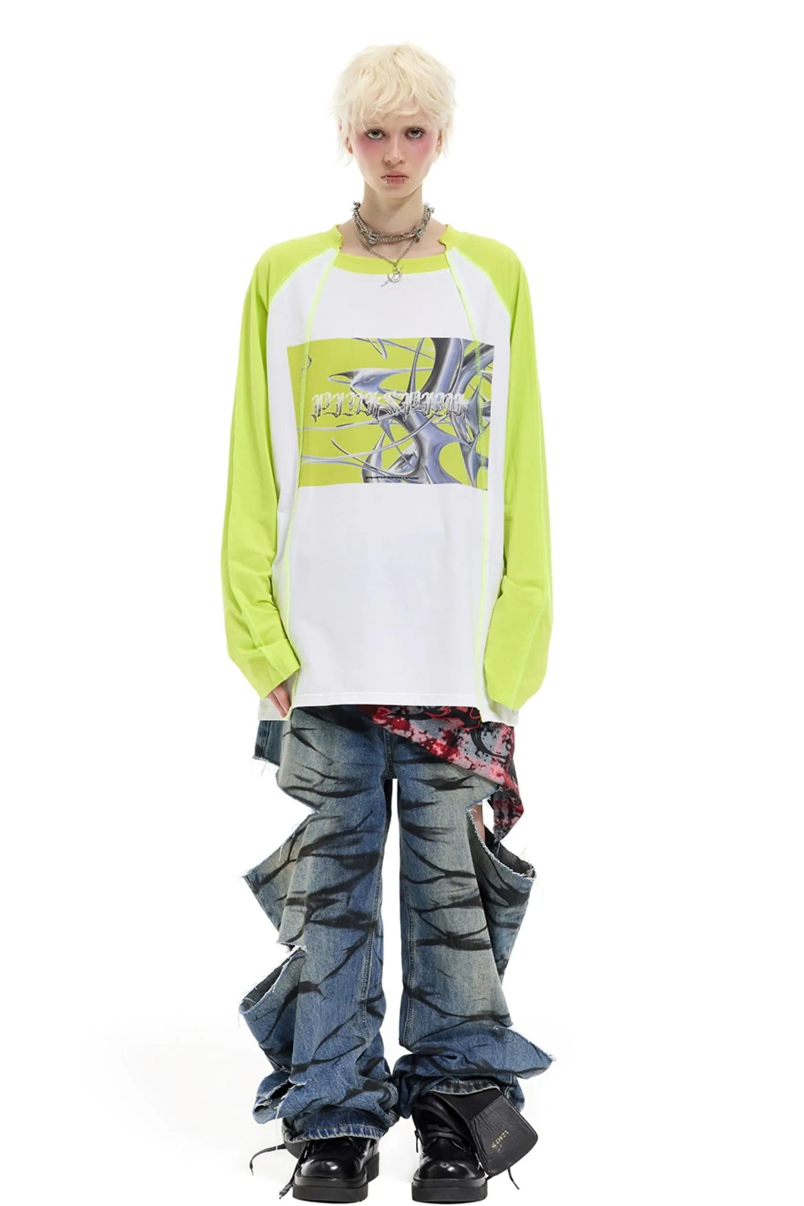Graffiti Layered Jeans