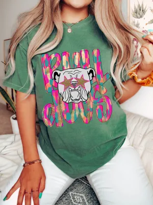 Green Bella or Comfort Colors Bulldogs Mascot Shirt/ Youth and Adult Sizes