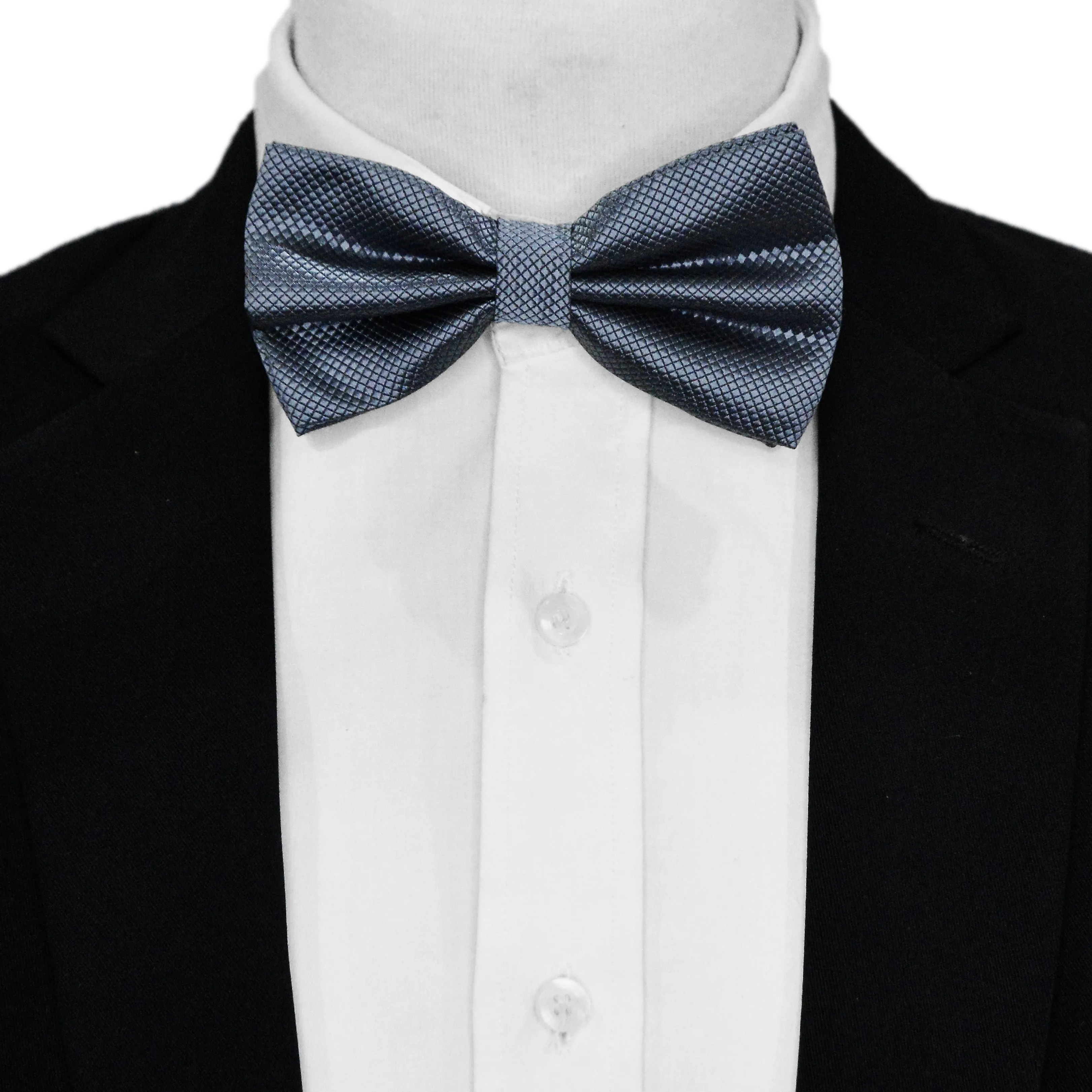 GREY BLACK  SILK BOW TIE