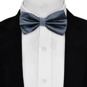 GREY BLACK  SILK BOW TIE