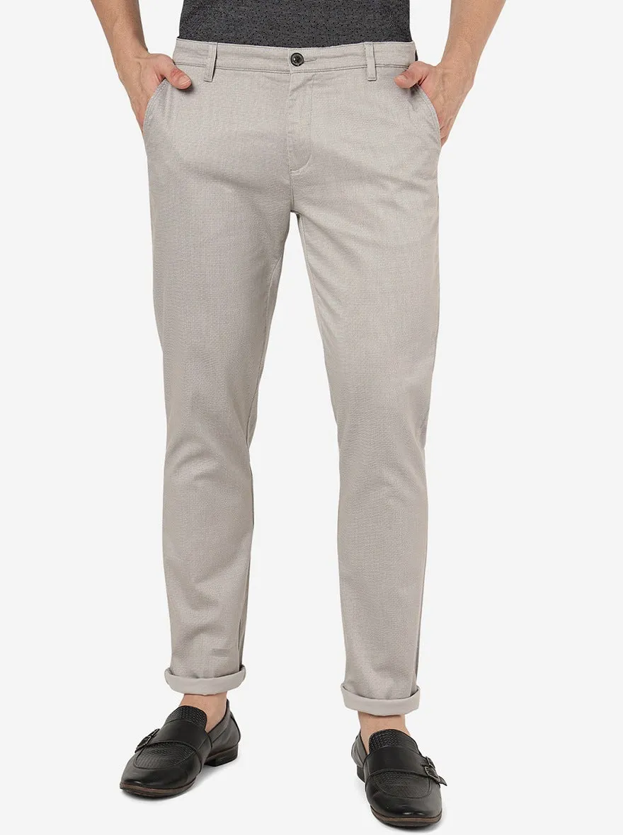 Grey Solid Uno Fit Casual Trouser | JadeBlue