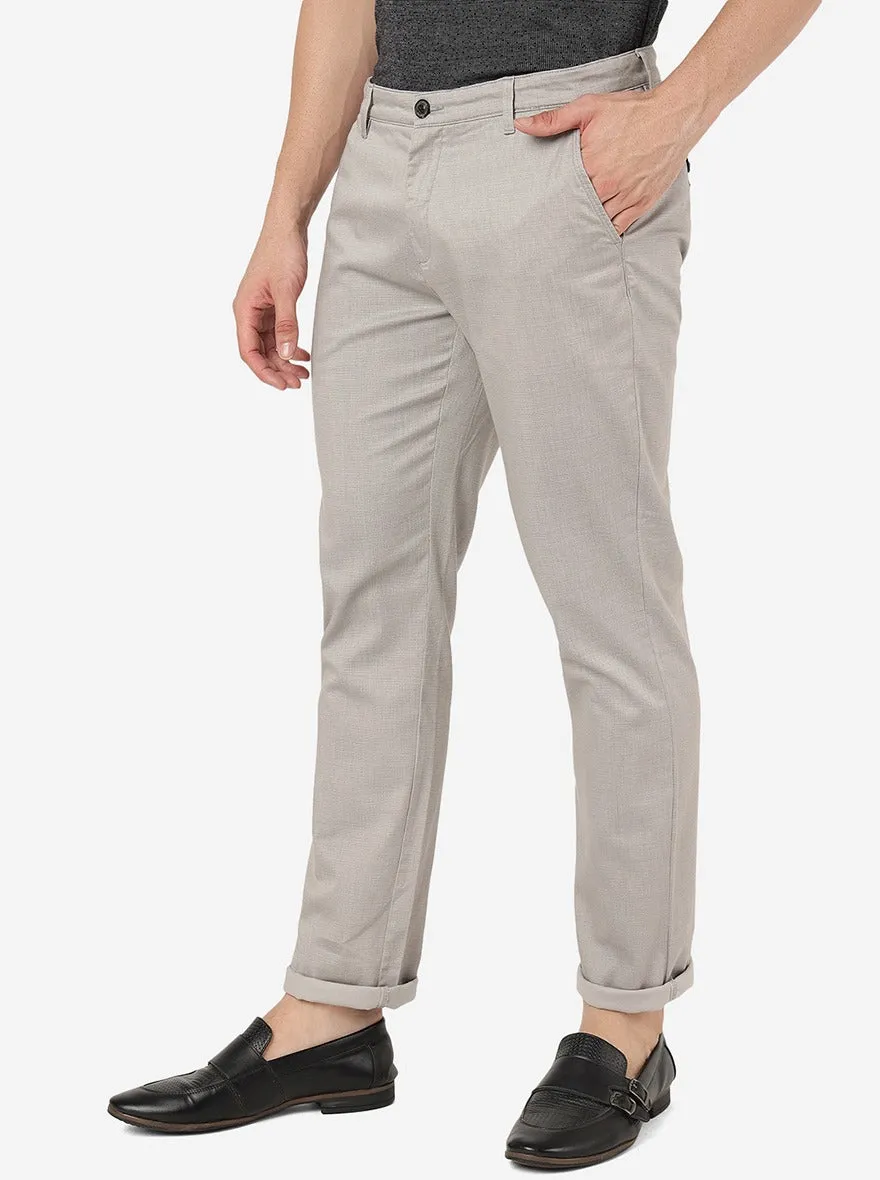 Grey Solid Uno Fit Casual Trouser | JadeBlue