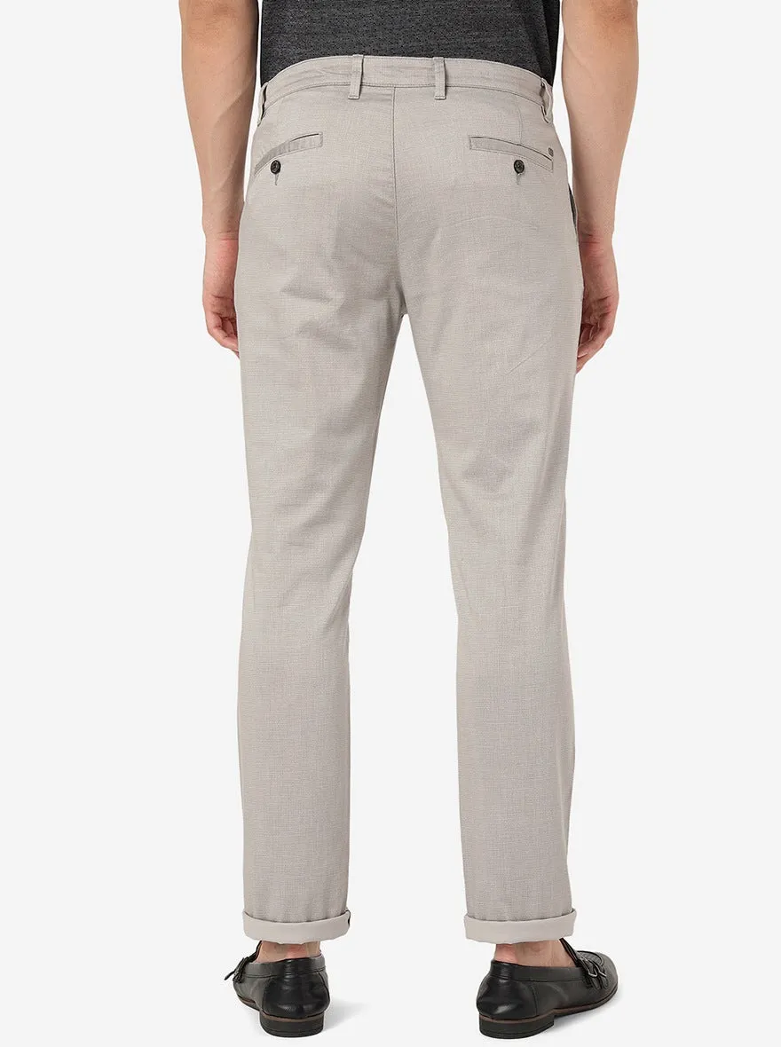Grey Solid Uno Fit Casual Trouser | JadeBlue
