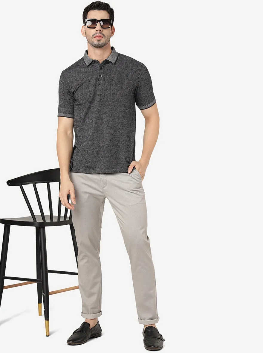 Grey Solid Uno Fit Casual Trouser | JadeBlue