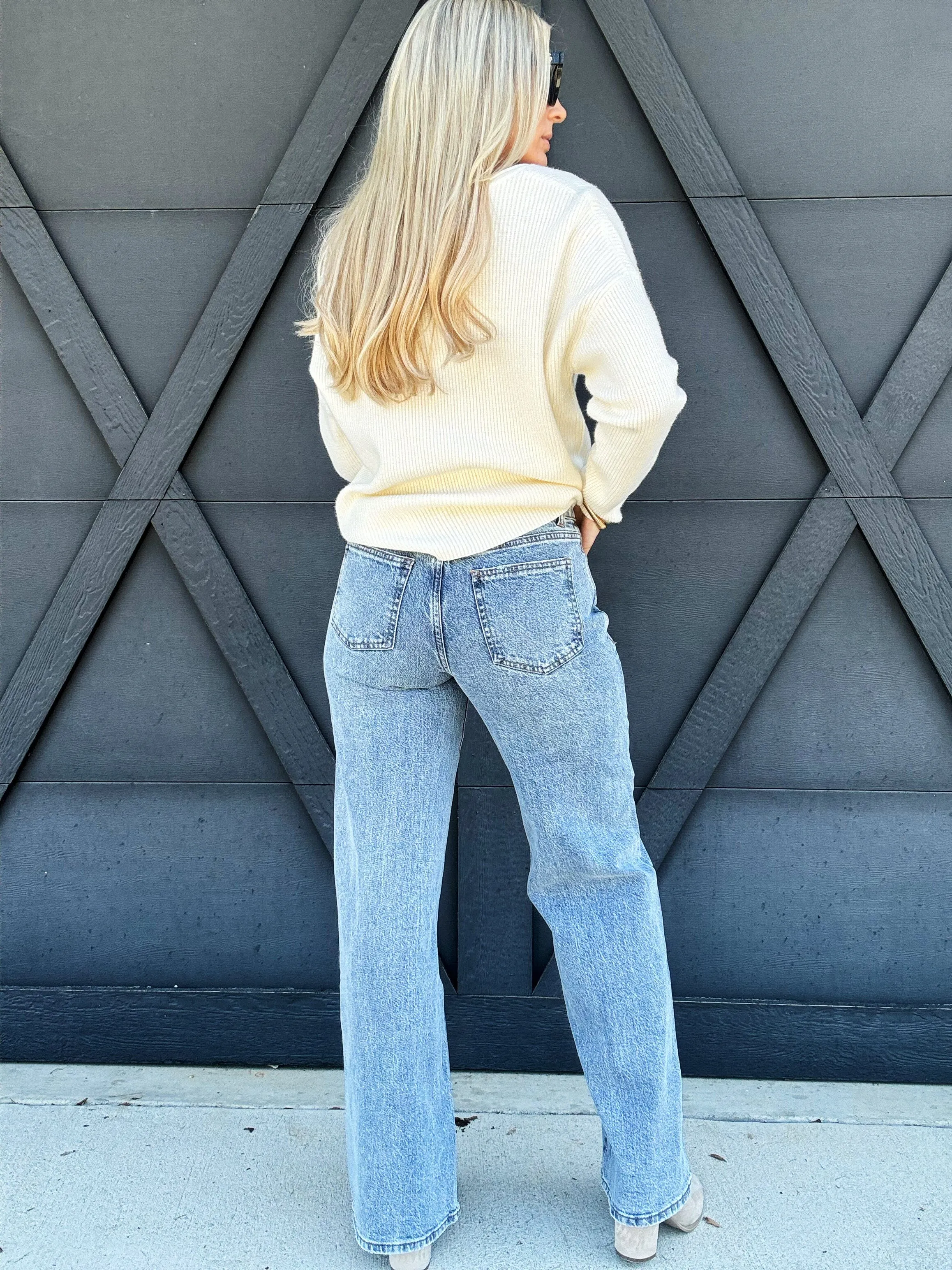 Habitual Denver High Rise Wide Leg Jean In Sky