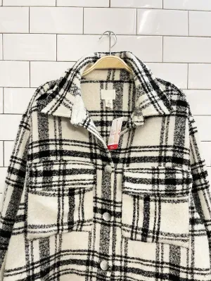 h&m 2024 oversized wool-blend shirt jacket