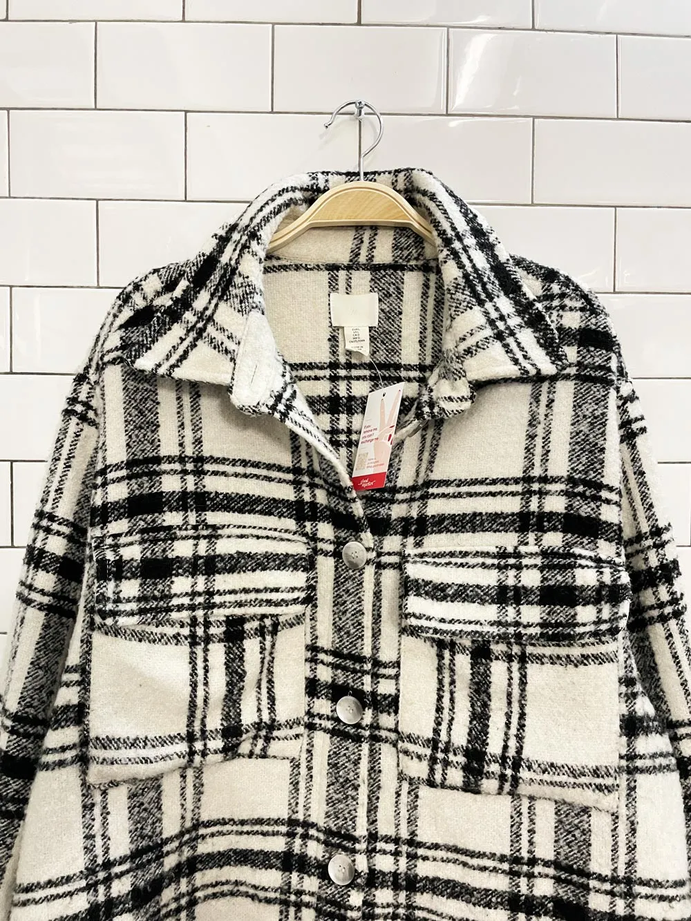 h&m 2024 oversized wool-blend shirt jacket