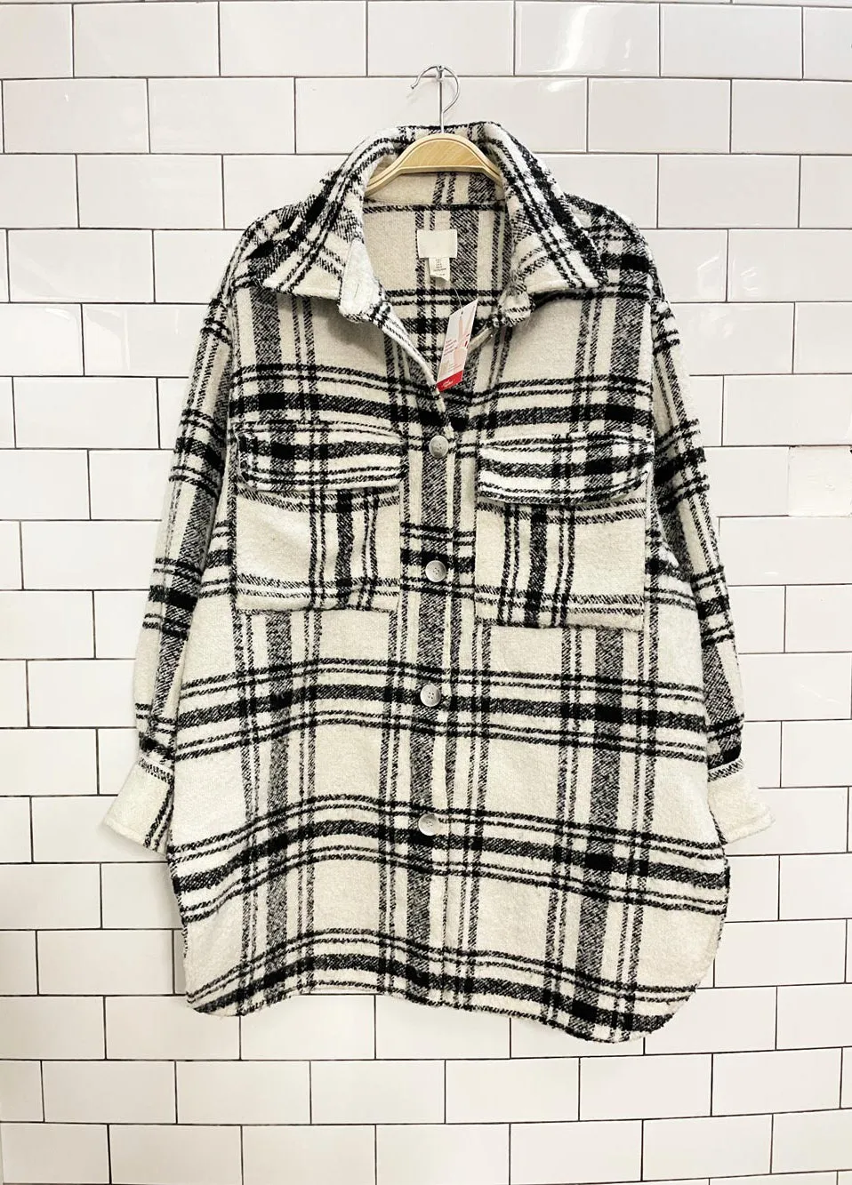 h&m 2024 oversized wool-blend shirt jacket