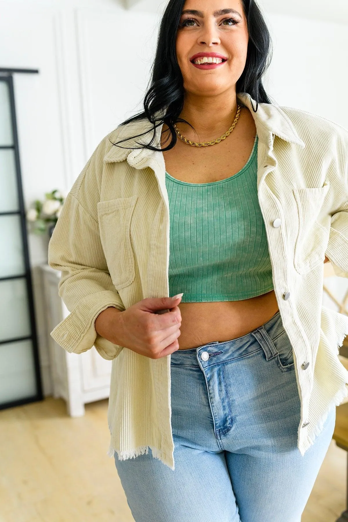 Hazel Blues® |  Get On My Level Cropped Cami in Mint