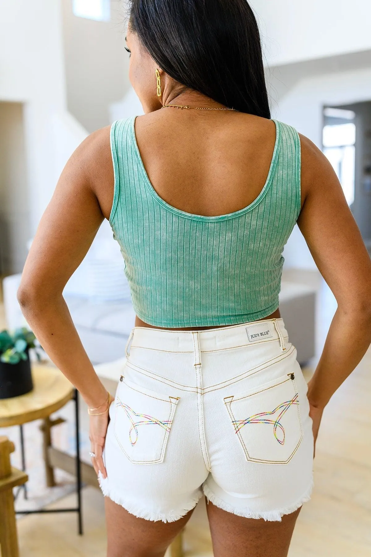 Hazel Blues® |  Get On My Level Cropped Cami in Mint