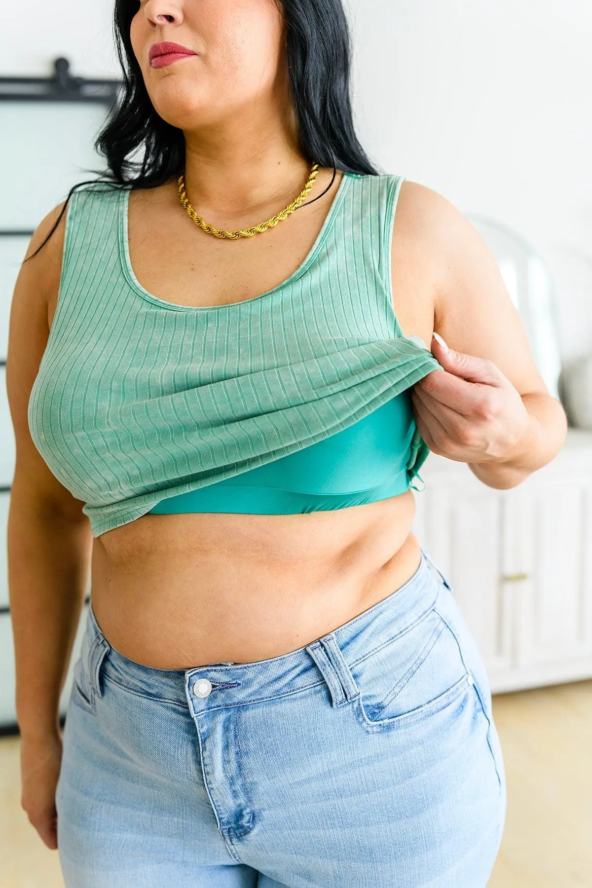 Hazel Blues® |  Get On My Level Cropped Cami in Mint