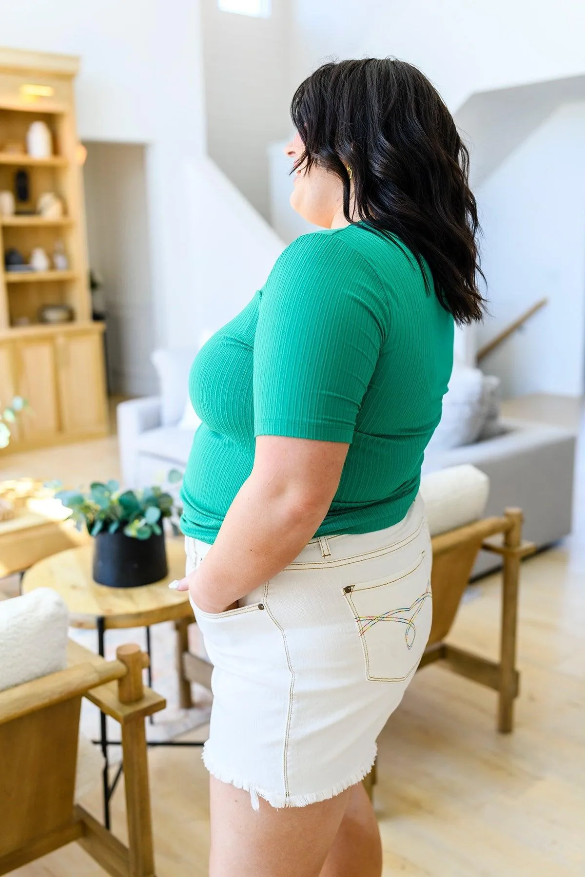 Hazel Blues® |  Sentimental Feelings Square Neck Top in Kelly Green