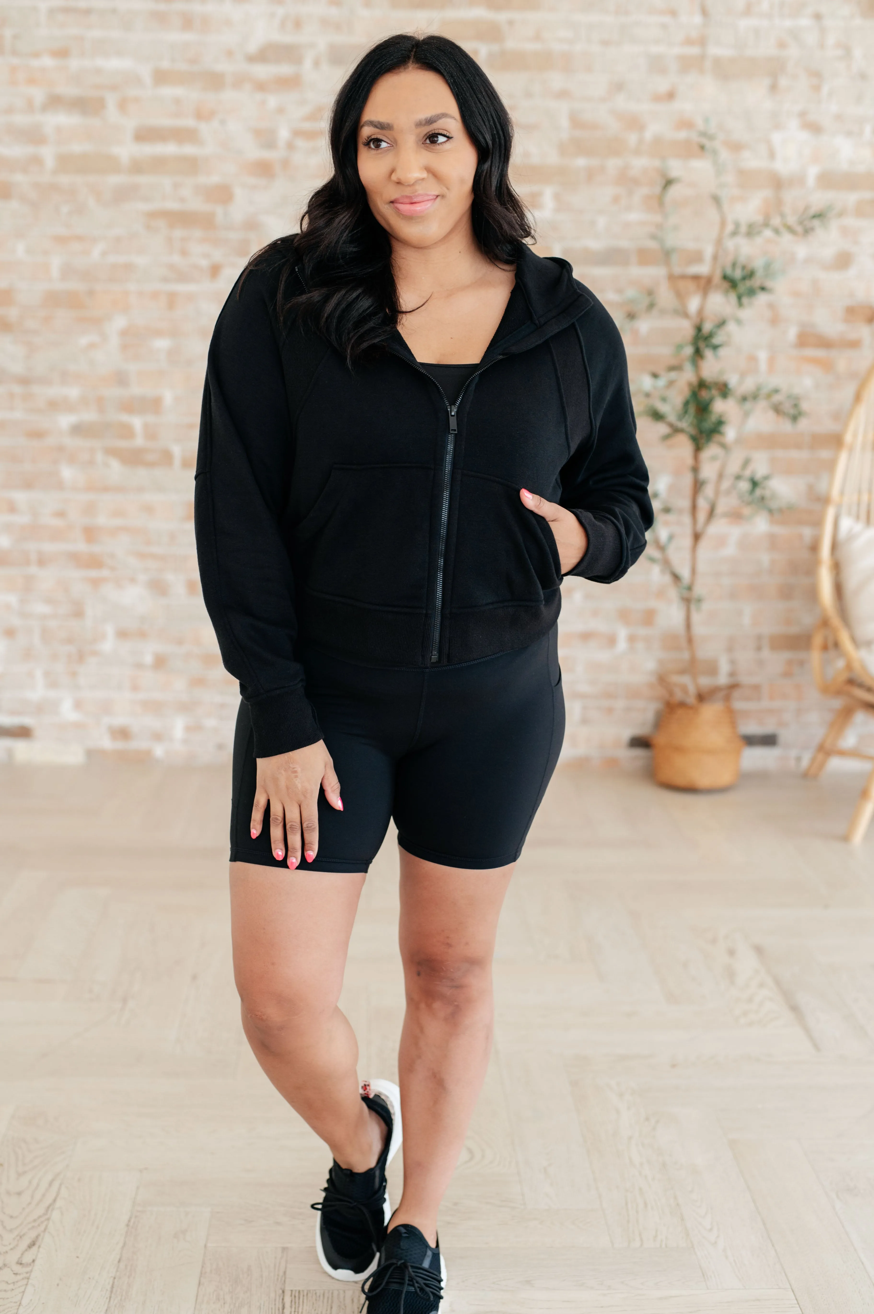 Hazel Blues® |  Sun or Shade Zip Up Jacket in Black