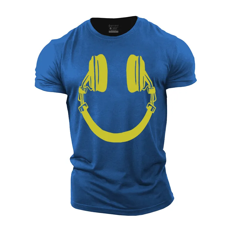 Headphones Smile Cotton T-shirt