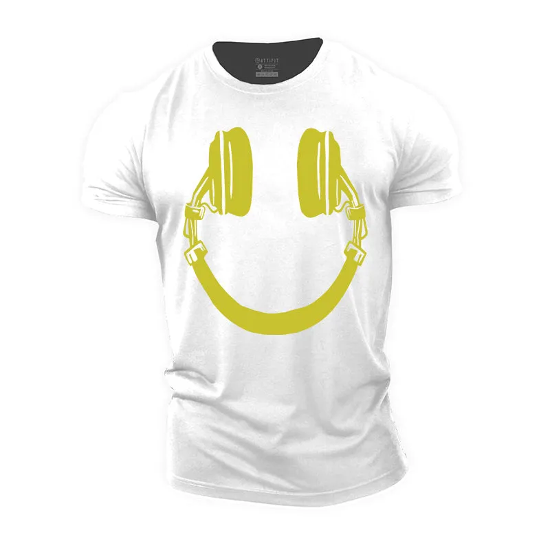 Headphones Smile Cotton T-shirt