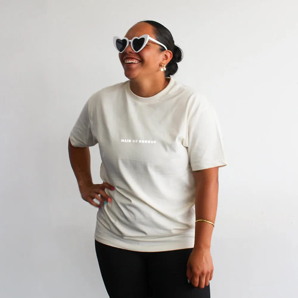Here Comes The Party Tee | White on Ecru