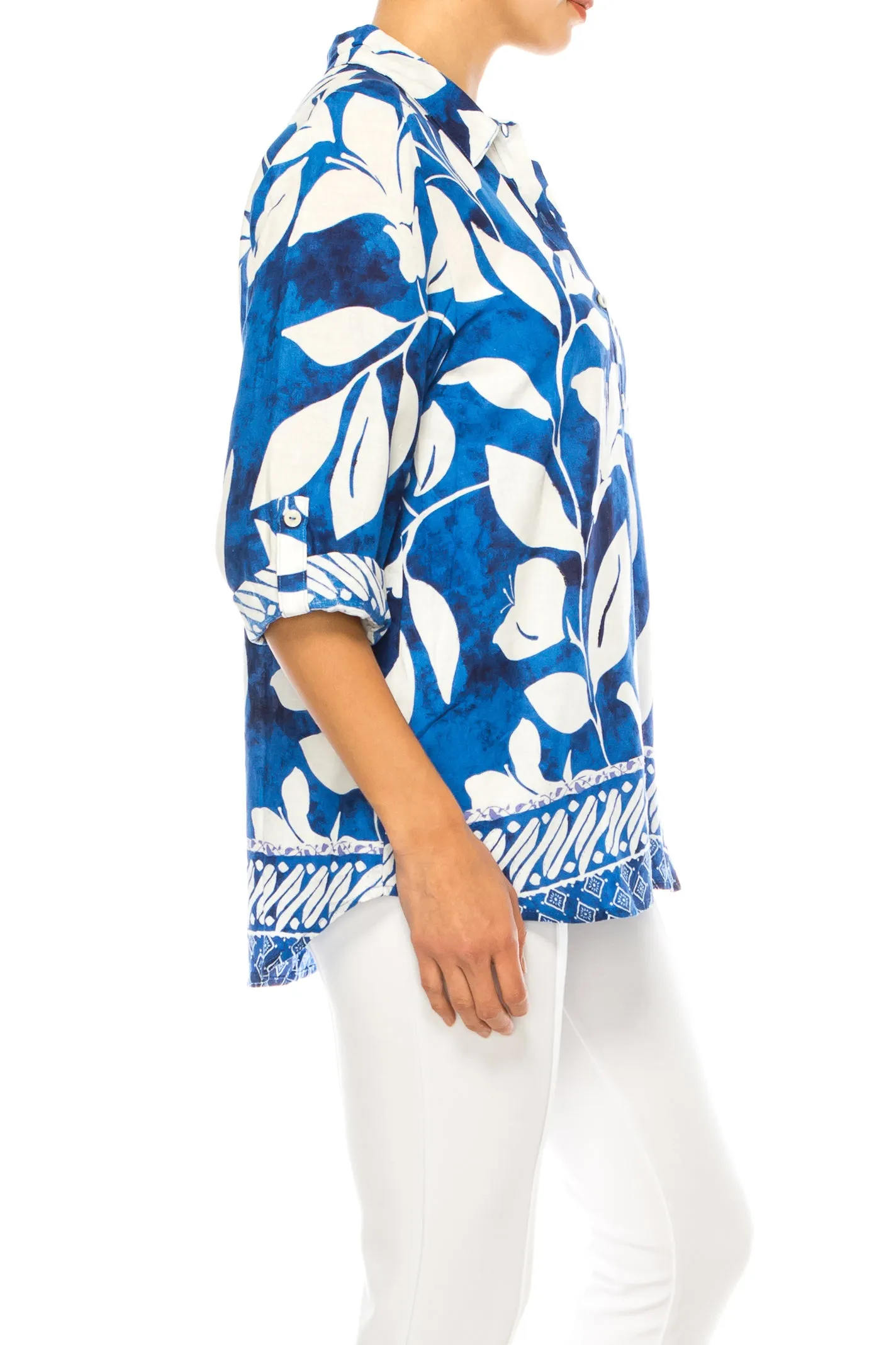 Hester & Orchard Adjustable Sleeve Floral Top
