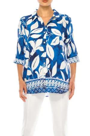 Hester & Orchard Adjustable Sleeve Floral Top