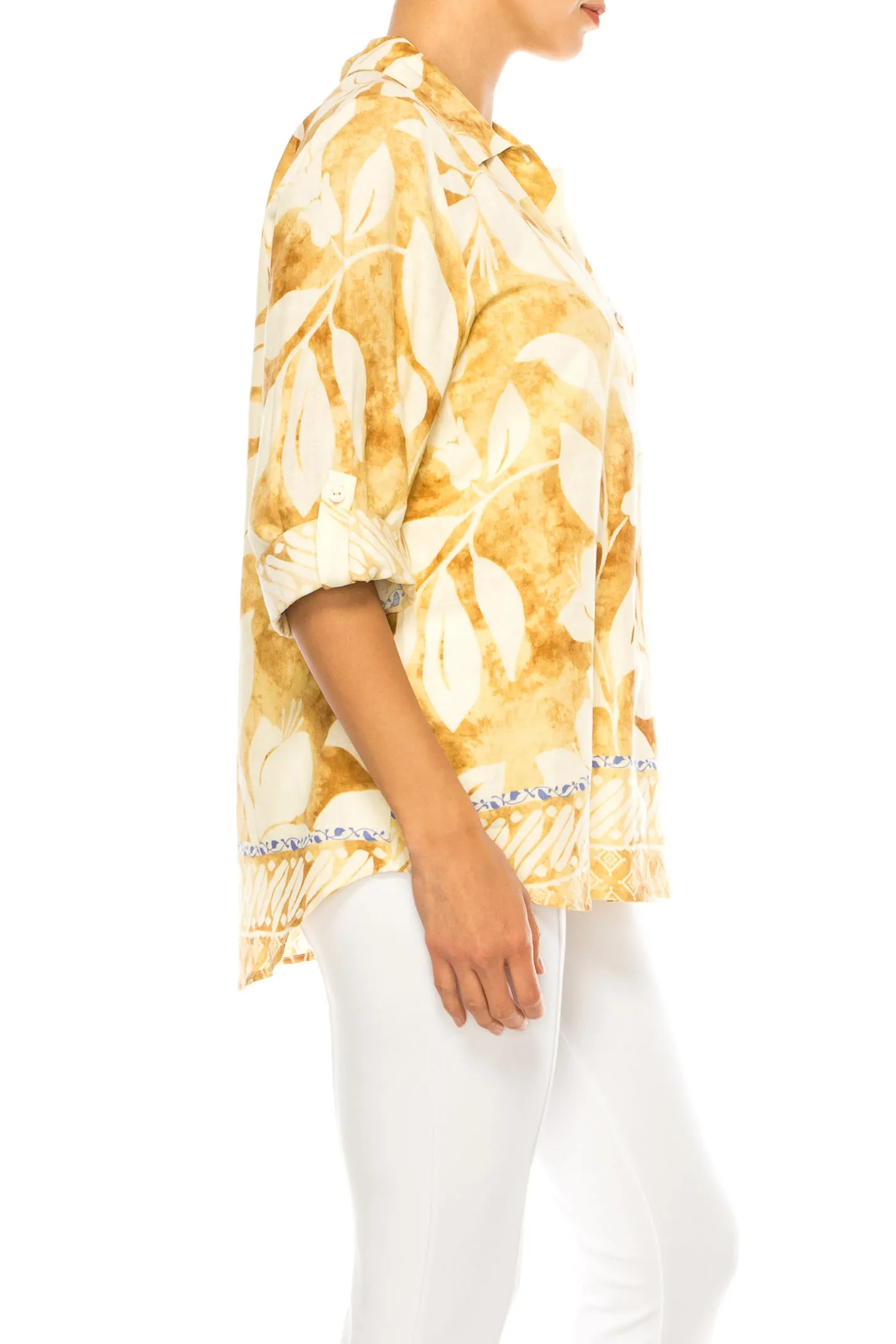 Hester & Orchard Adjustable Sleeve Floral Top