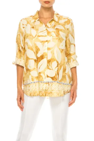 Hester & Orchard Adjustable Sleeve Floral Top